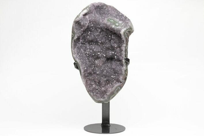 Sparkly Amethyst Geode Section on Metal Stand #209131